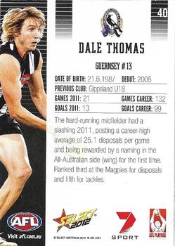 2012 Select AFL Champions #40 Dale Thomas Back